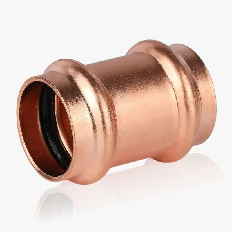 1-Inch Lead-Free Press-Fit Copper Coupling Without Stop Ring 1