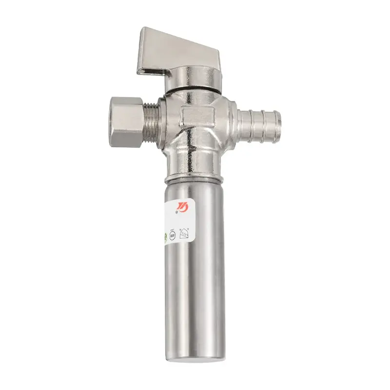10-Pack 1/2" Barb Crimp X 3/8" Od Straight Stop Valve With Stainless Steel Water Hammer Arrestor 1