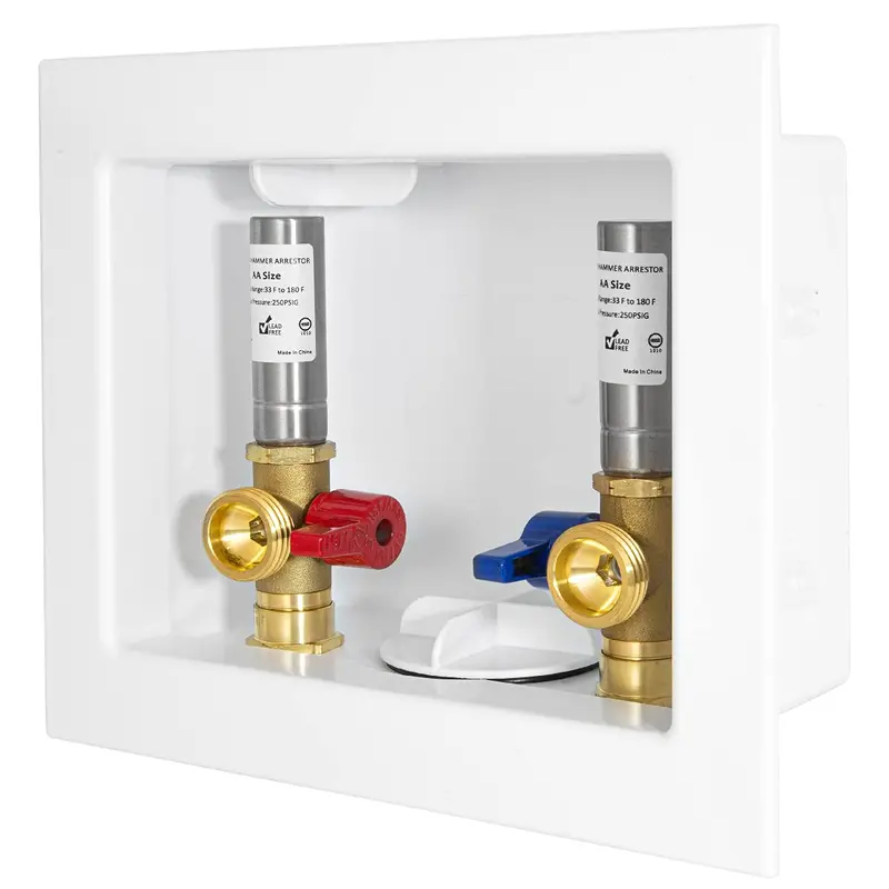 10-Pack 1/2-Inch Cpvc Washing Machine Outlet Box With Stainless Steel Water Hammer Arrestor 1