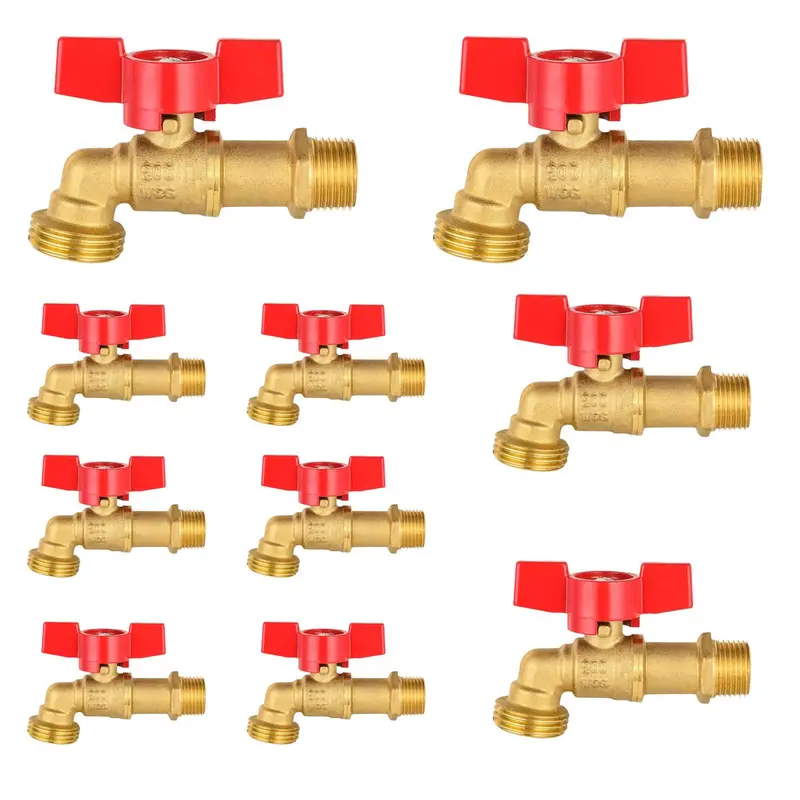10-Pack 1/2-Inch Mip × 3/4-Inch Mht Brass Hose Bibb – Lead-Free Design 1