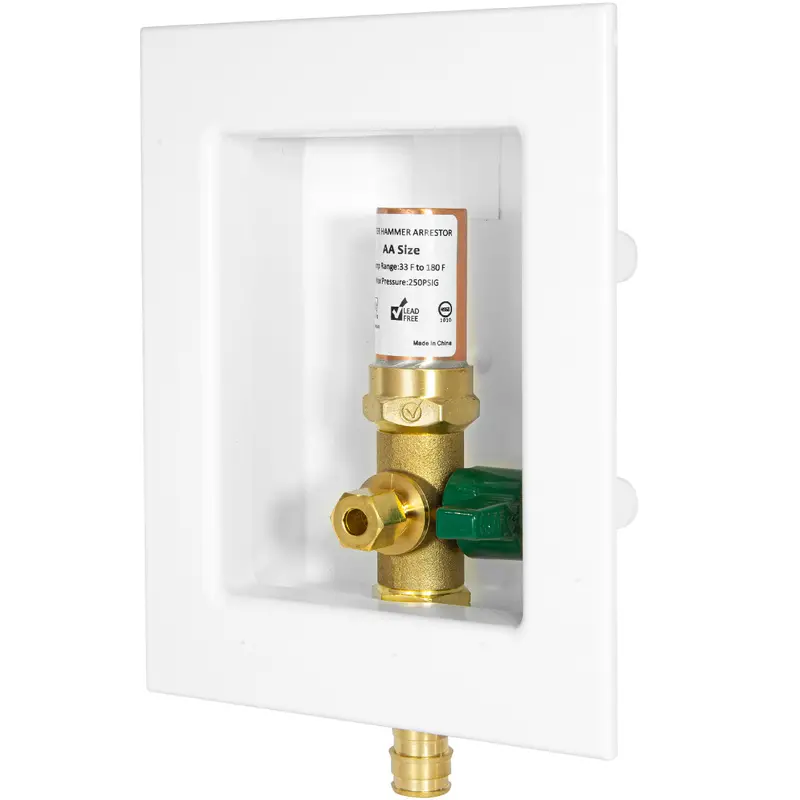 10-Pack 1/2-Inch Pex Crimp (Astm F1807) Ice Maker Inlet Box With Copper Water Hammer Arrestor 1