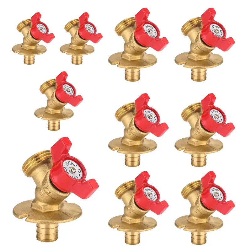 10-Pack 1/2-Inch Pex Crimp To 3/4-Inch Nh Red Sillcock Valve 1