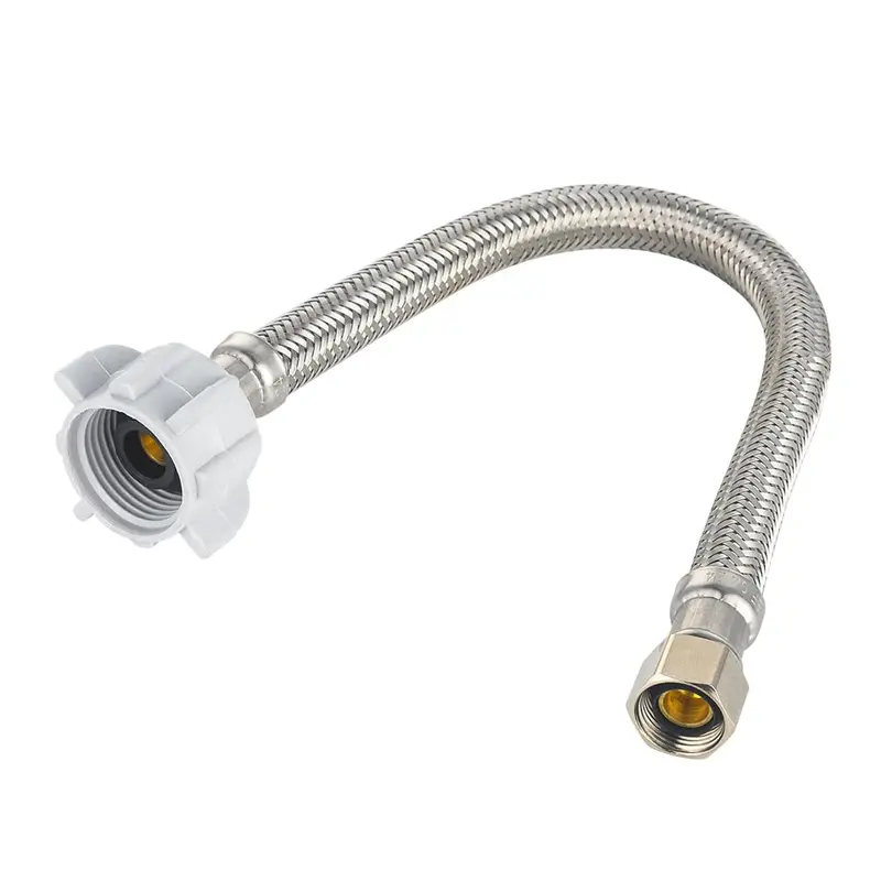 10-Pack 3/8-Inch Compression × 7/8-Inch Braided Stainless Steel Toilet Supply Hose — 12-Inch Length 1