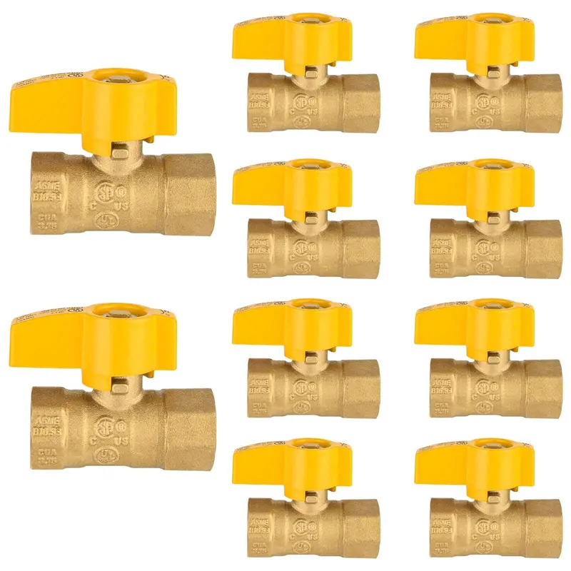 10-Pack 3/8-Inch Female Npt Yellow Gas Shut-Off Valve 1