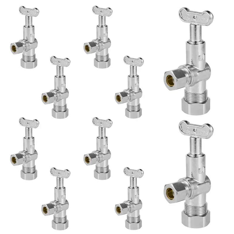 10-Pack 5/8-Inch Od X 3/8-Inch Od Compression Loose Key Valve (1/4-Turn, Lead-Free) 1