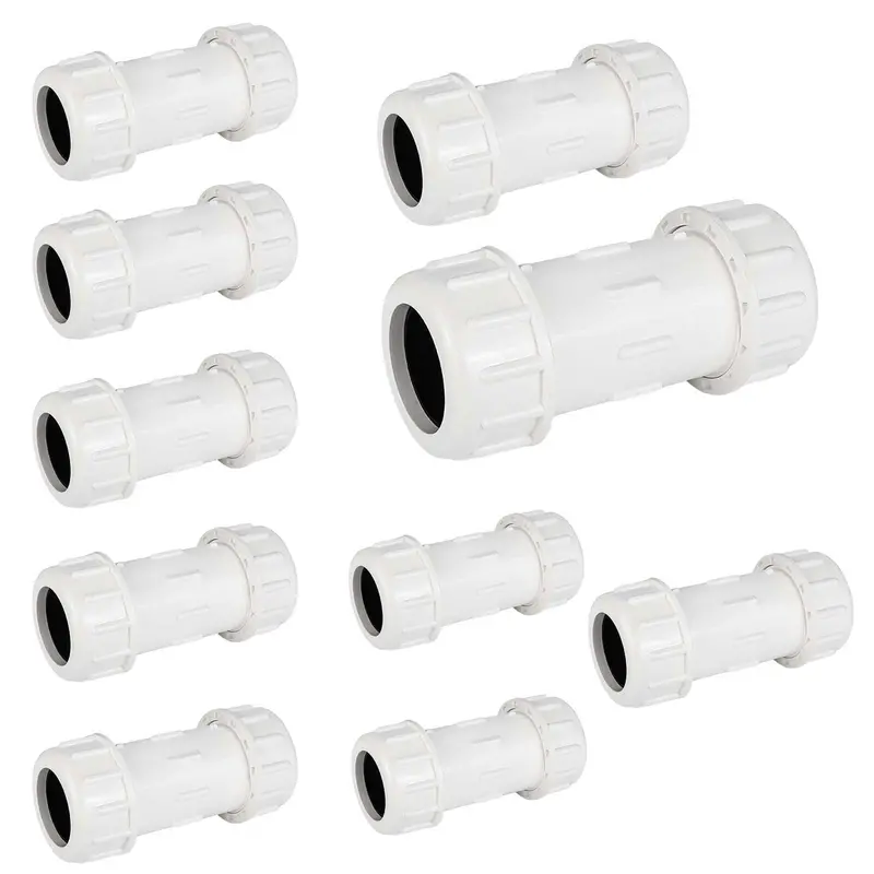 10-Pack 6" Pvc Compression Coupling For Large-Diameter Pipe Repairs 1