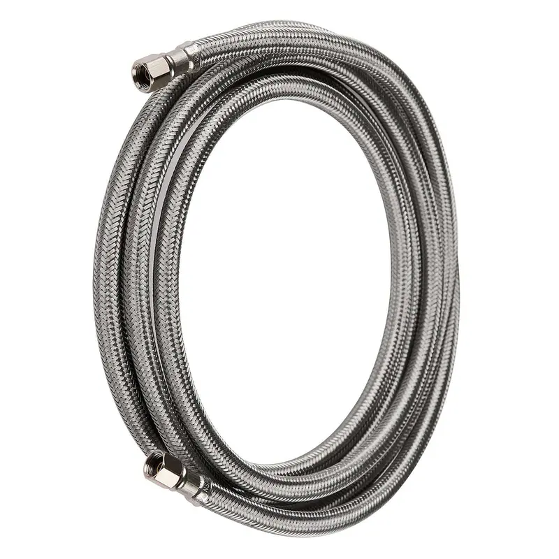 10-Pack 8-Foot Stainless Steel Braided Ice Maker Hoses – 1/4" Compression × 1/4" Compression 1
