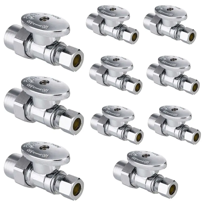 10-Pack Lead-Free Cpvc Straight Stop Valve: 1/2-Inch Cpvc × 3/8-Inch Od Compression 1