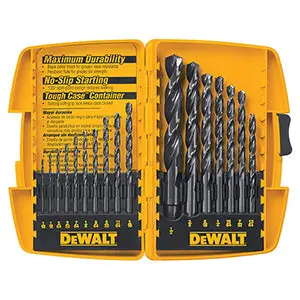 17-Piece Black Oxide Twist Drill Bit Set — Sae Sizes 1