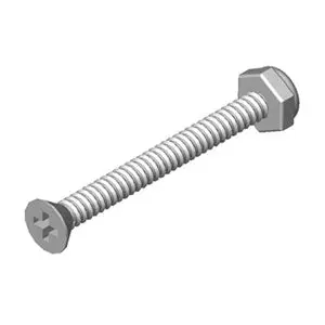 2" Flat Head Machine Screw With Matching Nut 1
