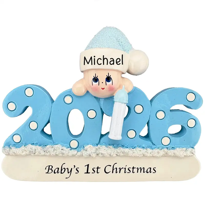 2026 First Christmas Ornament For Baby Boy – Personalized Decoration 1