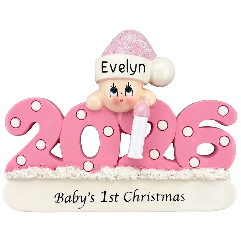 2026 First Christmas Ornament For Baby Girl – Custom Keepsake 1