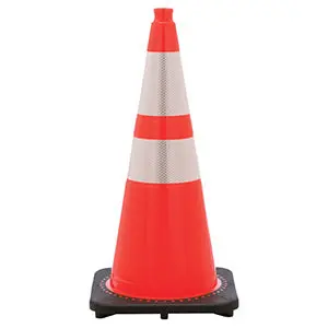28-Inch Orange Traffic Cone With Reflective Band 1