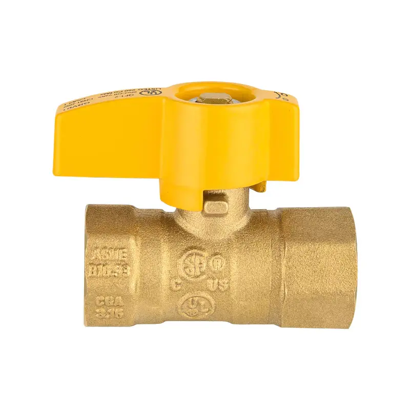 3/8-Inch Lead-Free Female Npt Gas Shut-Off Valve – Yellow Handle 1
