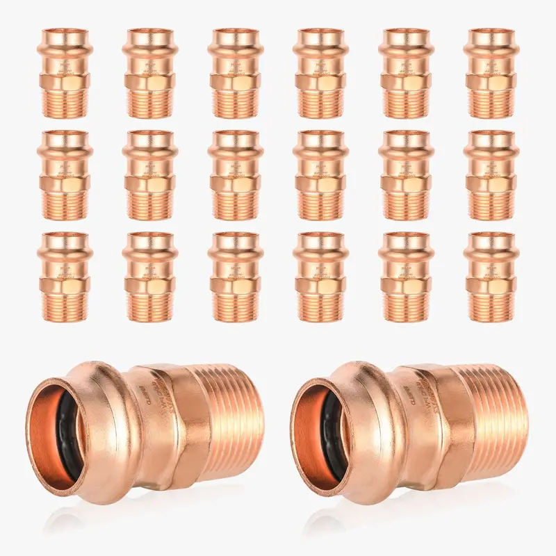 30-Pack 1/2-Inch Lead-Free Press-To-Male Threaded Copper Adapter 1