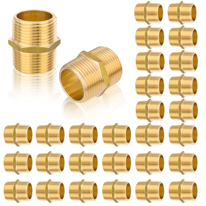 30-Pack 1/2-Inch Male Npt Brass Hex Connectors 1