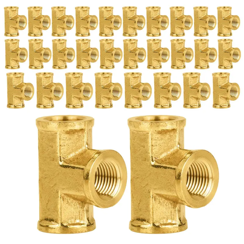 30-Pack 1/8" Female Npt Brass Tee Fitting 1