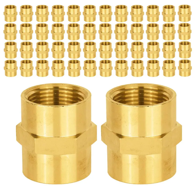 30-Pack 1" Female Npt Brass Hex Coupling For High-Pressure Applications 1