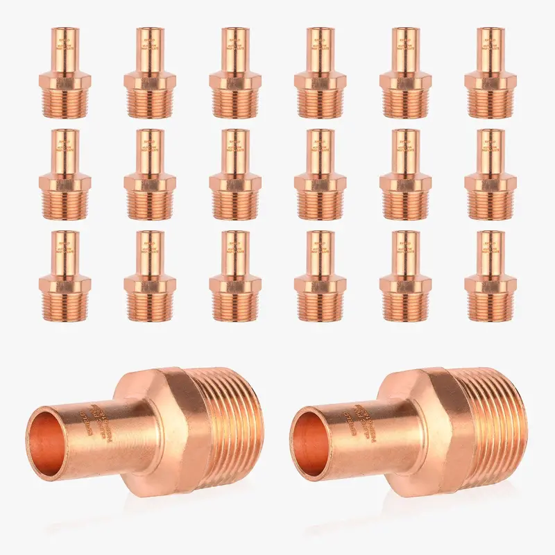 30-Pack 1-Inch Ftg Press-To-3/4-Inch Male Threaded Copper Street Adapter – Lead-Free 1