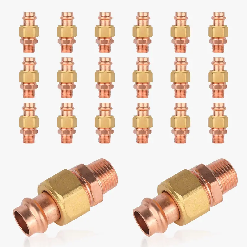30-Pack 1-Inch Lead-Free Press-Fit Copper Union With Male Thread 1