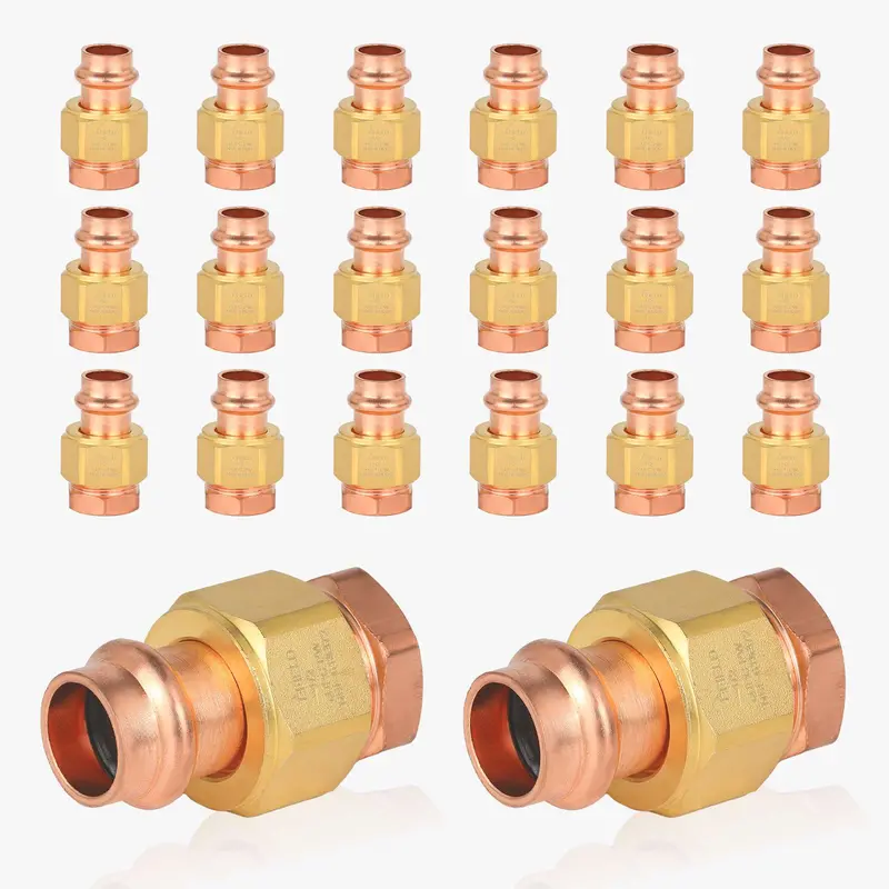 30-Pack 1-Inch Press-Fit Copper Union With Female Npt Threads – Lead-Free 1