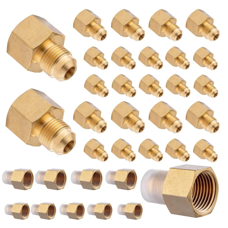 30-Pack 3/8" Flare × 1/2" Female Npt Brass Adapter 1
