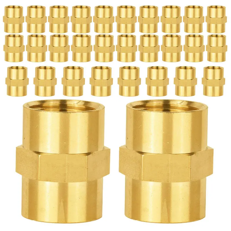 30-Pack 3/8-Inch Brass Female Npt Hex Connector For Gas And Water Lines 1
