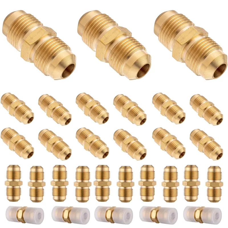 30-Pack Brass Reducing Flare Union: 3/8" × 1/2" 1