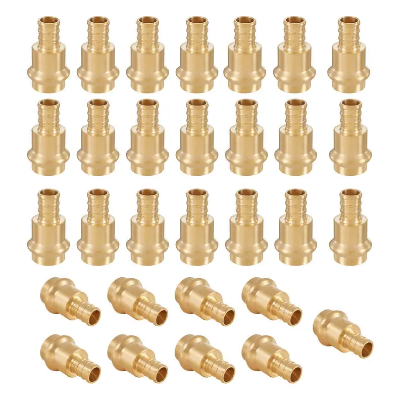 30-Pack Lead-Free 1-1/4" Press-To-Pex Crimp Brass Adapter 1