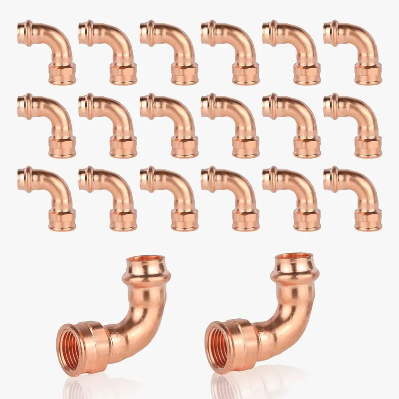 30-Pack Lead-Free 1/2-Inch Copper Press Female Elbow Fittings 1