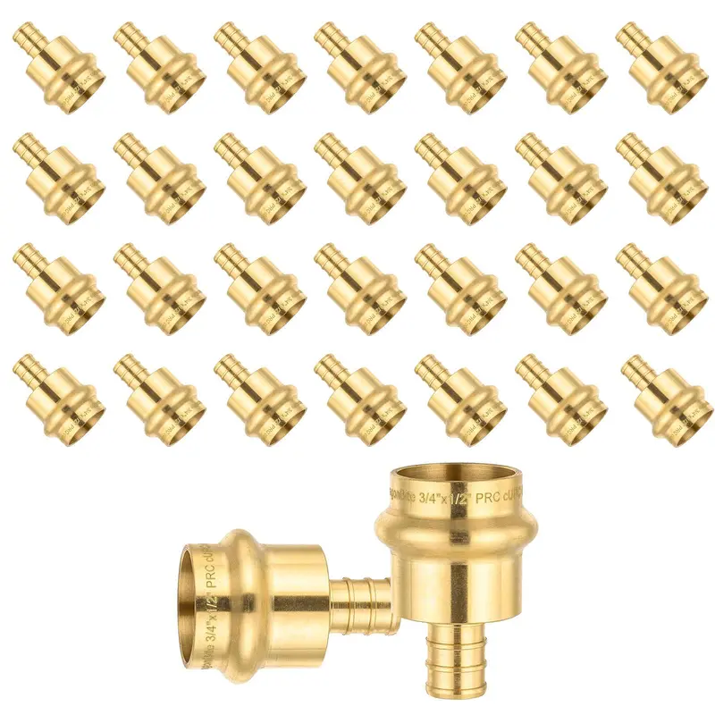 30-Pack Lead-Free 1-Inch Press-Fit To 3/4-Inch Pex Crimp Brass Adapter 1
