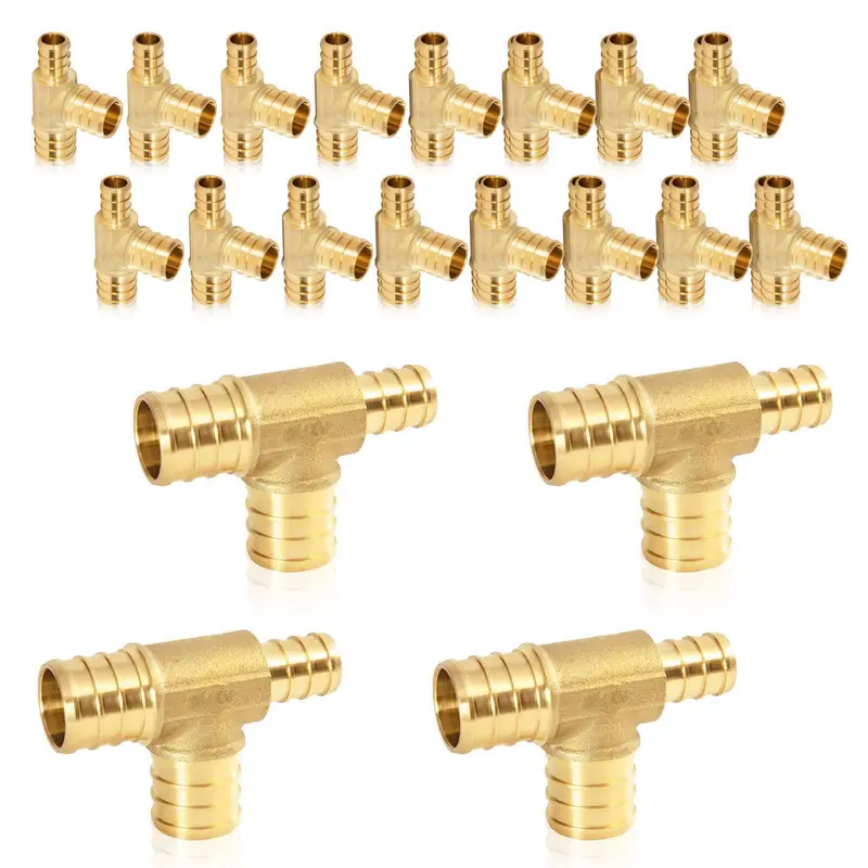 30-Pack Lead-Free Pex-B Crimp Reducing Tee: 3/4 Inch X 1/2 Inch X 1/2 Inch 1