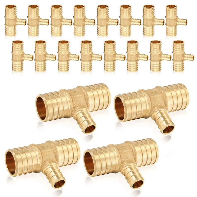 30-Pack Lead-Free Pex-B Crimp Reducing Tee: 3/4″ × 3/4″ × 1/2″ 1