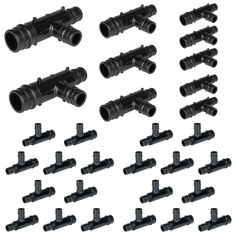 30-Pack Pex-A Expansion Tee: 3/4" × 3/4" × 1/2" Ppsu Fitting – Wholesale 1