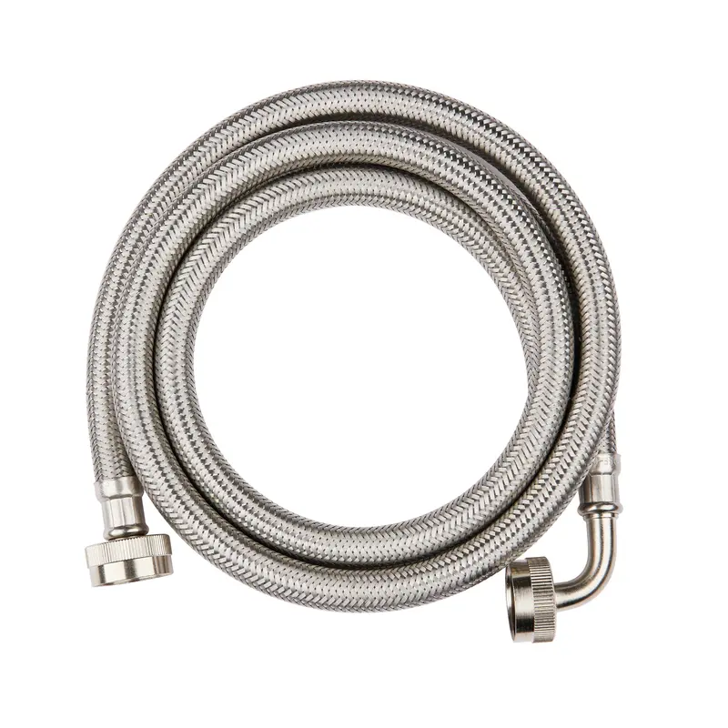 5-Foot Stainless Steel Washing Machine Supply Hose With 90° Elbow Fitting 1
