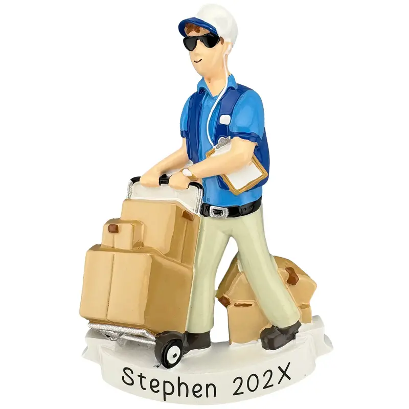 Amazon Delivery Person Ornament – Fun, Modern ‘Delivery Hero’ Keepsake 1