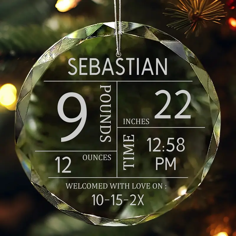 Baby’S First Christmas Ornament – Engraved Birth Details 1