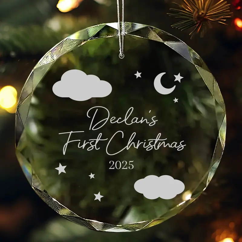 Baby'S First Christmas Ornament – Personalized Glass Keepsake For 2025 1