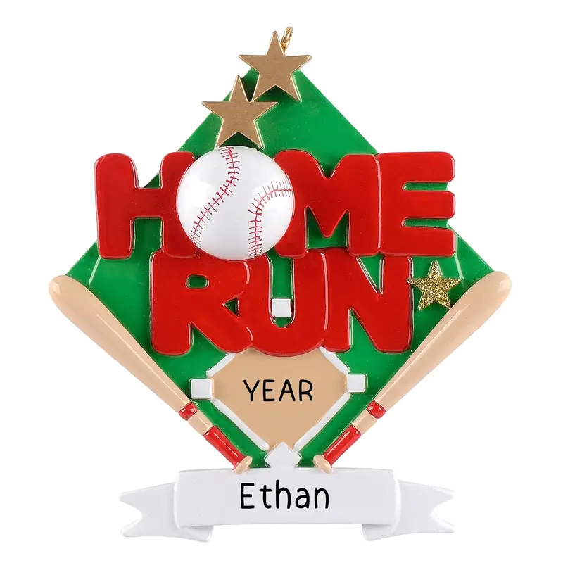 Baseball Home Run Holiday Ornament 1