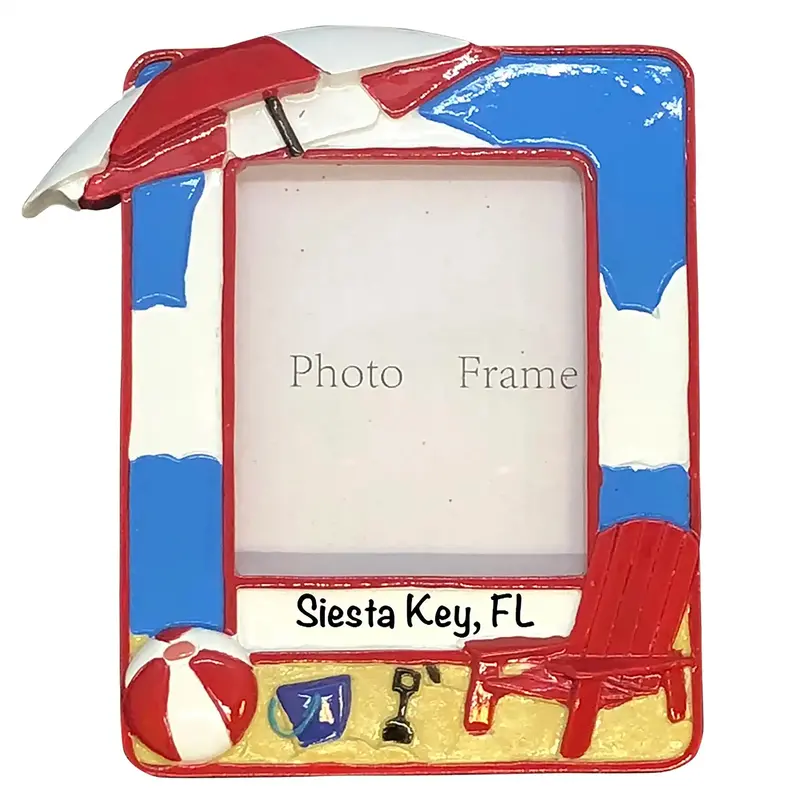 Beach Photo Frame Custom Holiday Ornament 1