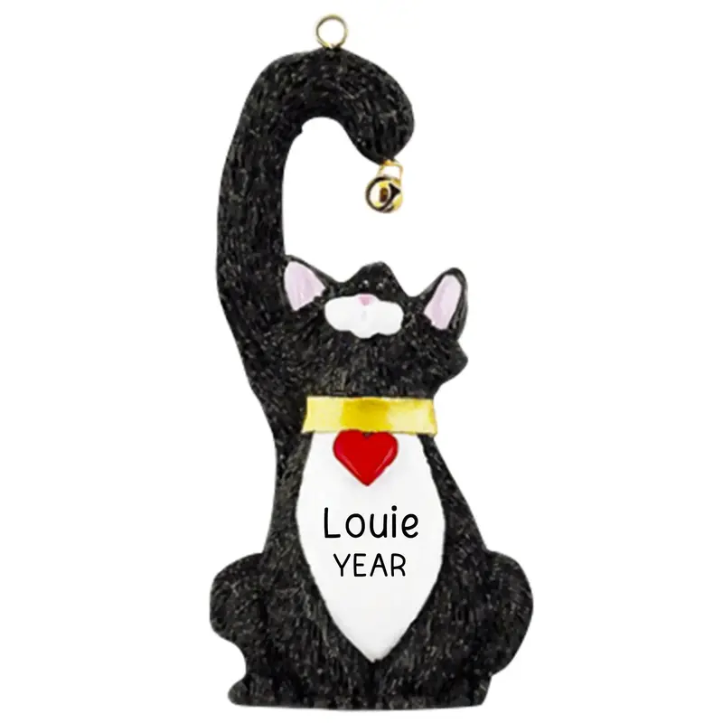 Black Cat Ornament – Elegant Bell Accent For Holiday Tree 1