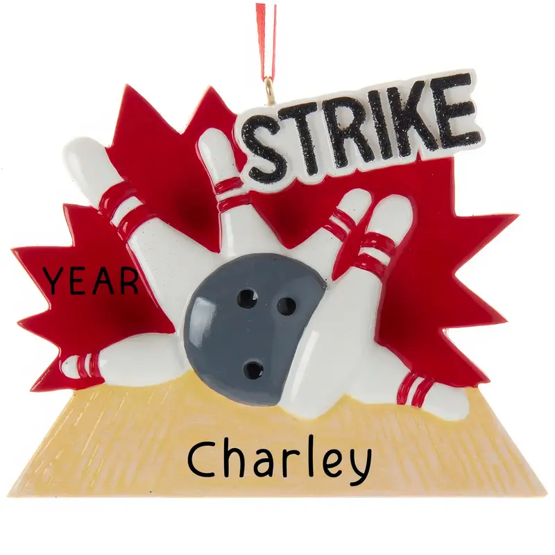 Bowling Strike Themed Personalized Ornament 1