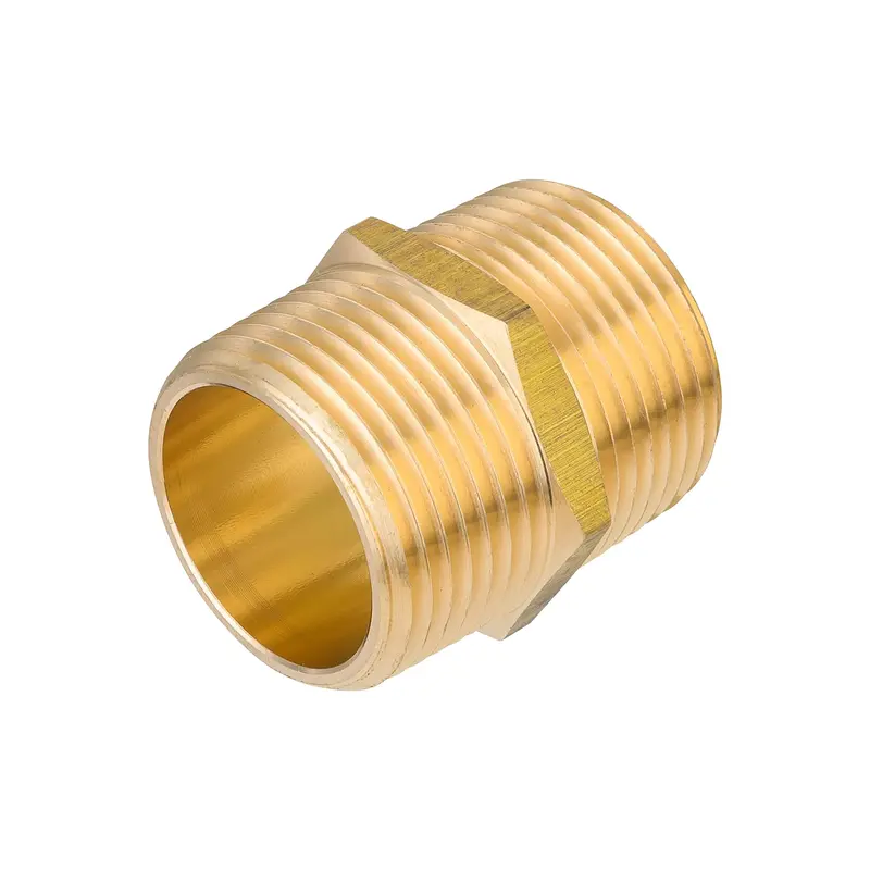 Brass 1-Inch Male Npt Hex Connector – Heavy-Duty Threaded Coupling 1