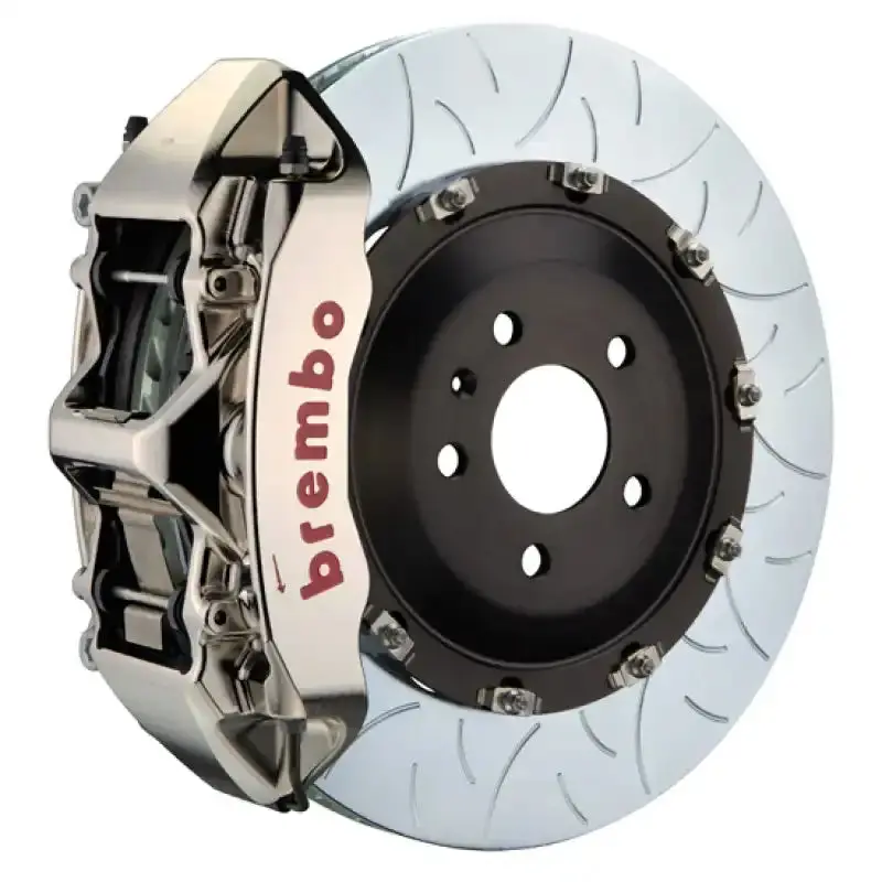 Brembo Gt-R Front Brake Kit – 6-Piston Monobloc Calipers, 380X34Mm Slotted Two-Piece Rotors, Nickel-Plated 1
