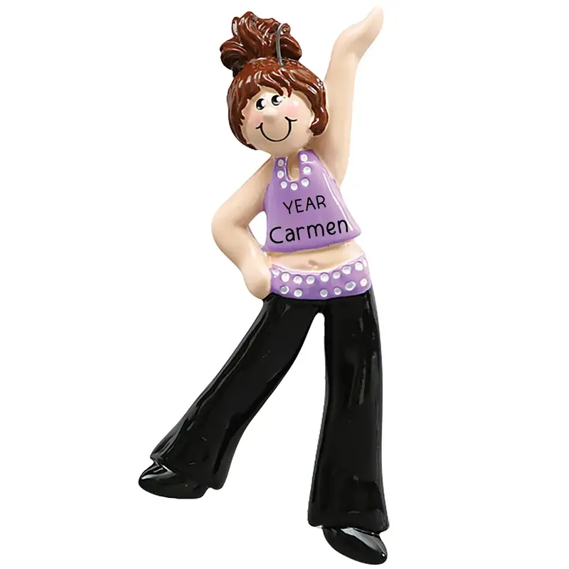 Brunette Dance Student Holiday Ornament 1