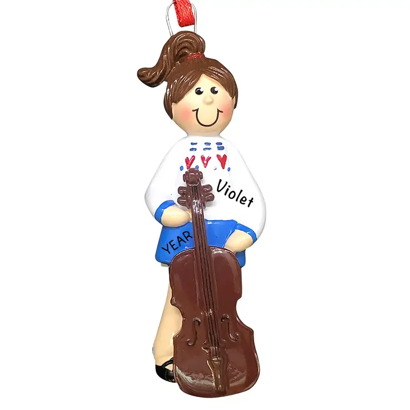 Cello-Playing Girl Christmas Ornament 1