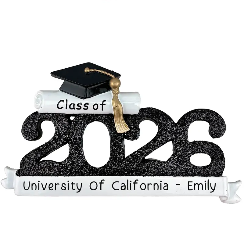 Class Of 2026 Graduation Ornament – Black Theme Personalized Keepsake 1