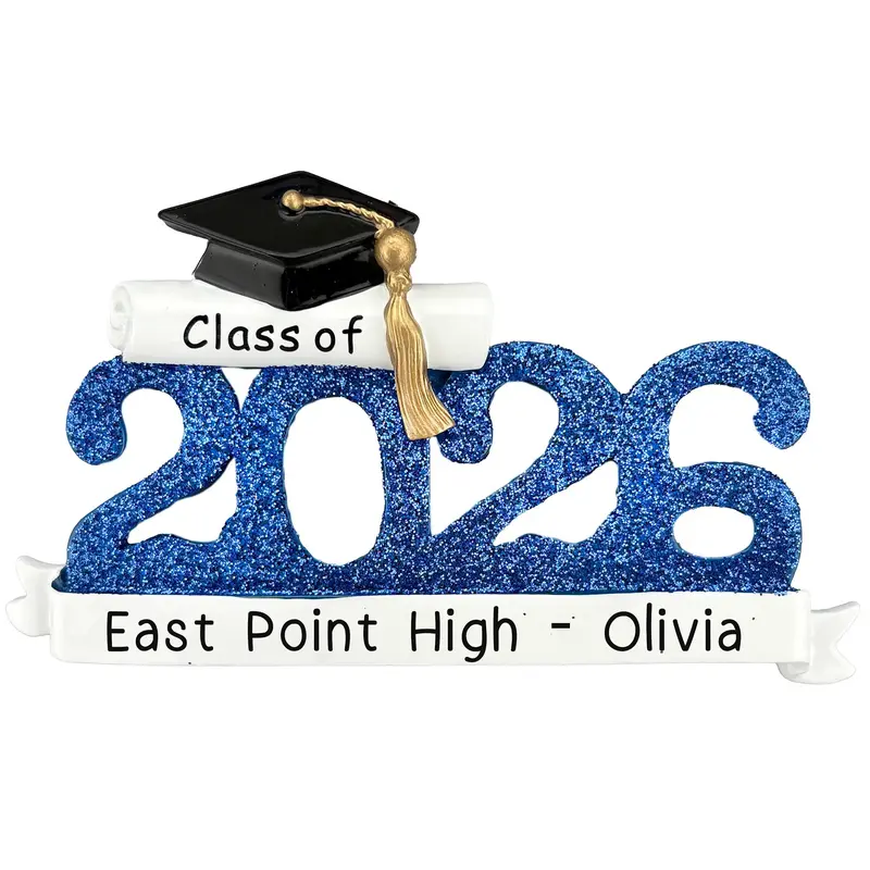 Class Of 2026 Graduation Ornament – Blue Theme Personalized Keepsake 1