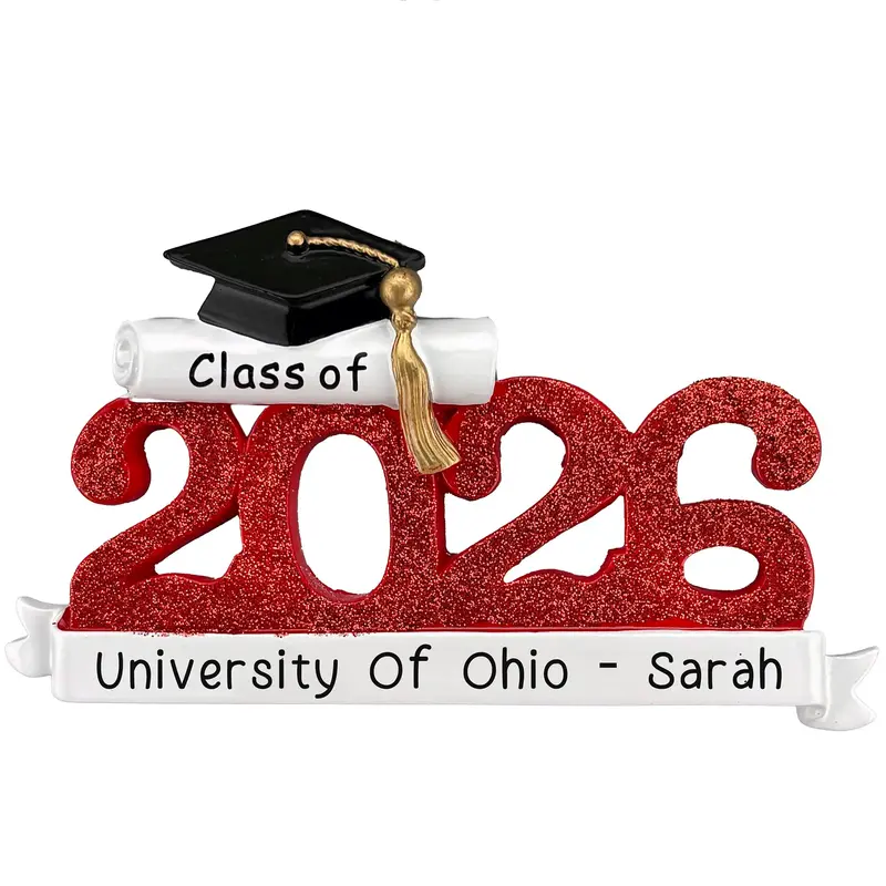Class Of 2026 Graduation Ornament – Red Theme Personalized Keepsake 1