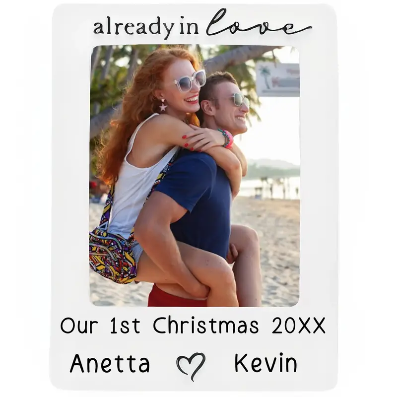 Couple-In-Love Picture Frame Personalized Christmas Ornament 1